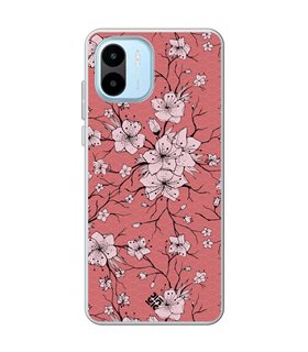 Funda para [ Xiaomi Redmi A1 ] Dibujo Botánico [ Flores sakura con patron japones ] de Silicona Flexible
