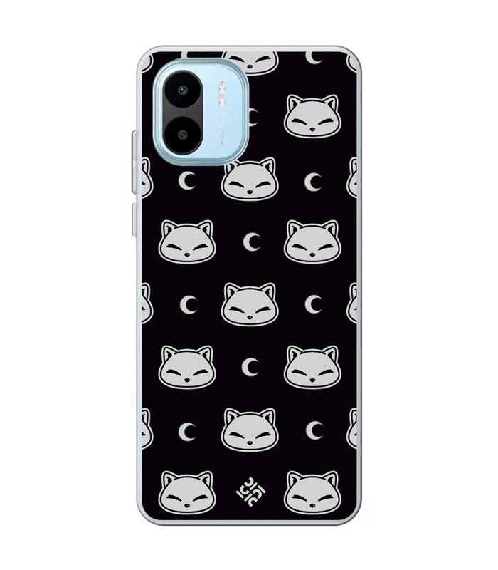 Funda para [ Xiaomi Redmi A1 ] Dibujo Cute [ Gato Negro Lunar ] de Silicona Flexible para Smartphone