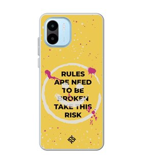 Funda para [ Xiaomi Redmi A1 ] Dibujo Frases Guays [ Smile - Rules Are Need  To Be Broken Take This Risk ] 