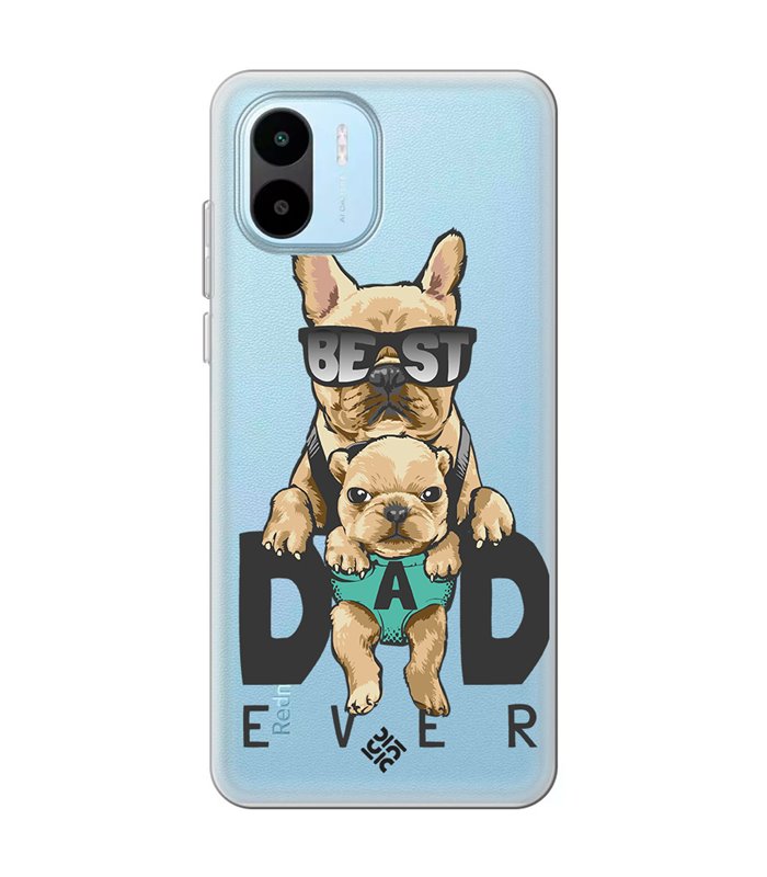 Funda para [ Xiaomi Redmi A1 ] Dibujo Mascotas [ Perro Bulldog - Best Dad Ever ] de Silicona Flexible