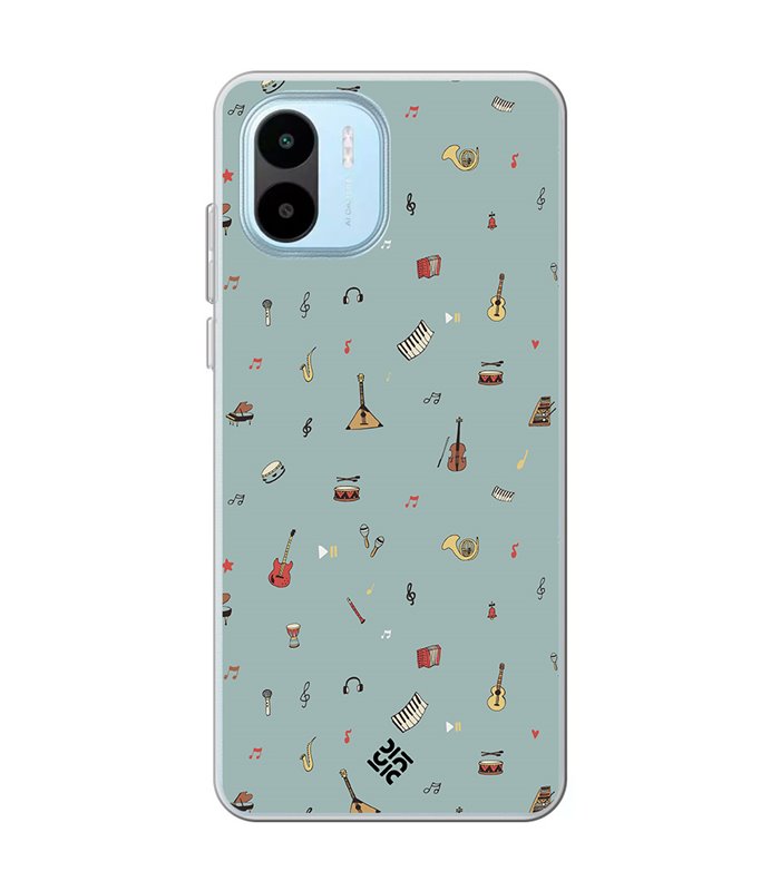 Funda para [ Xiaomi Redmi A1 ] Diseño Música [ Collage Instrumentos Musicales ] de Silicona Flexible