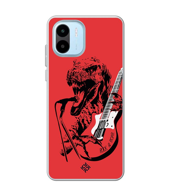 Funda para [ Xiaomi Redmi A1 ] Diseño Música [ Rock & Roar - Dinosaurio Tocando la Guitarra ] 