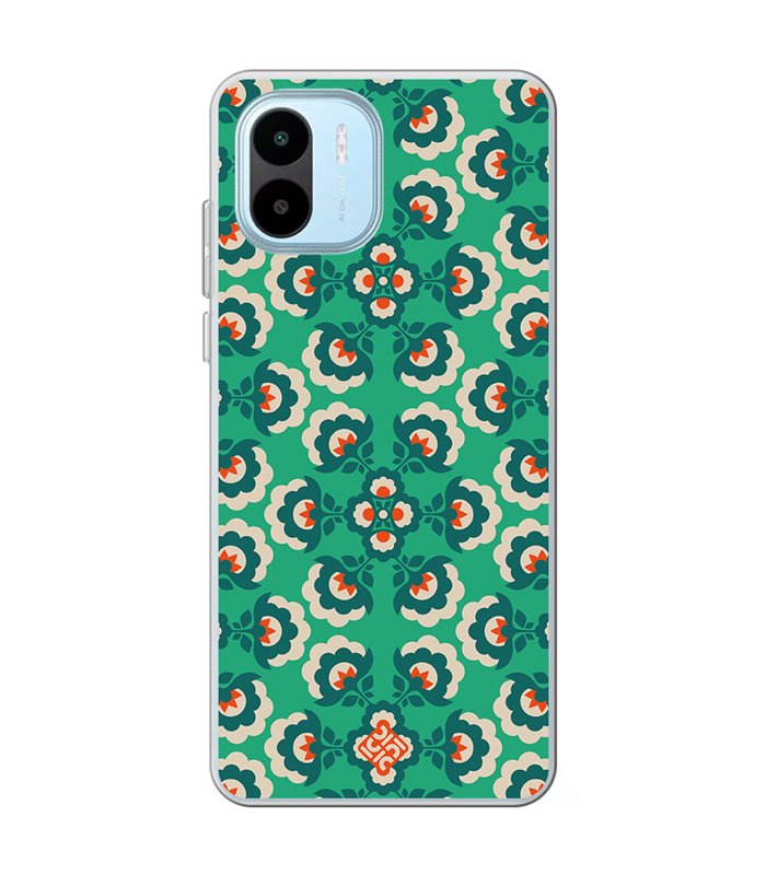 Funda para [ Xiaomi Redmi A1 ] Dibujos Retro [ Algodones Verdes - Caleidoscopio ] de Silicona