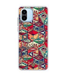 Funda para [ Xiaomi Redmi A1 ] Dibujo Auténtico [ Diseño Doodle Arte con Elementos Ornamentales ] de Silicona