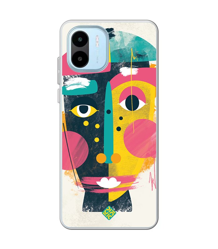 Funda para [ Xiaomi Redmi A1 ] Dibujo Auténtico [ Ilustración de Arte de Pared Abstracción de Retrato Facial ] 