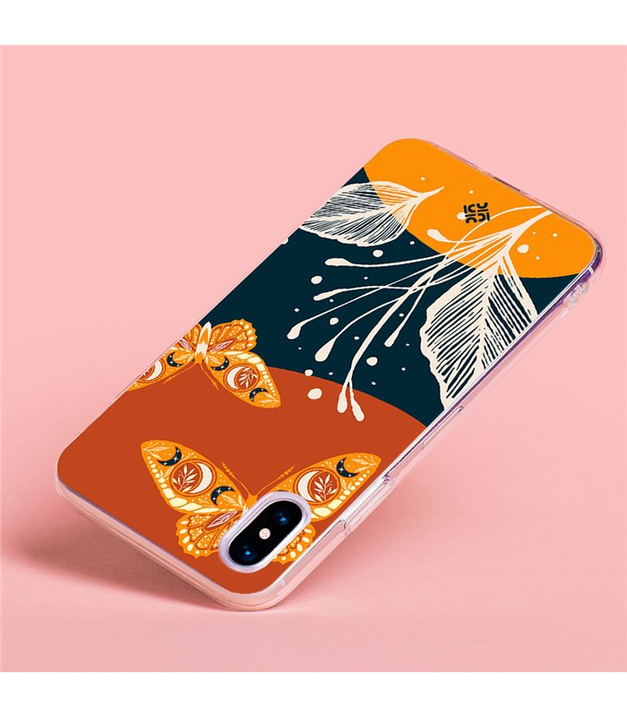 Funda para [ Xiaomi Redmi A1 ] Dibujo Auténtico [ Arte Contemporáneo - Hojas y Mariposas ] de Silicona Flexible