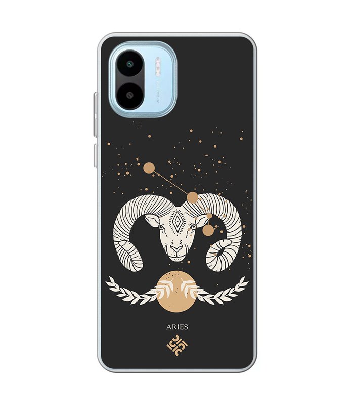 Funda para [ Xiaomi Redmi A1 ] Dibujo Zodiaco [ Signo Zodiacal - Aries ] de Silicona Flexible para Smartphone 