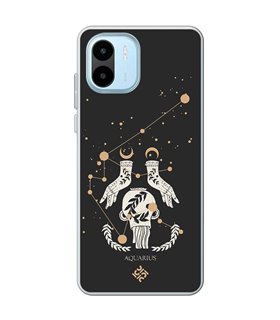 Funda para [ Xiaomi Redmi A1 ] Dibujo Zodiaco [ Signo Zodiacal - Acuario ] de Silicona Flexible para Smartphone 