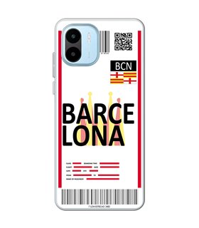 Funda para [ Xiaomi Redmi A1 ] Billete de Avión [ Barcelona ] de Silicona Flexible para Smartphone 