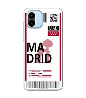Funda para [ Xiaomi Redmi A1 ] Billete de Avión [ Madrid ] de Silicona Flexible para Smartphone 