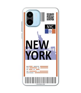 Funda para [ Xiaomi Redmi A1 ] Billete de Avión [ New York ] de Silicona Flexible para Smartphone 