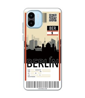 Funda para [ Xiaomi Redmi A1 ] Billete de Avión [ Berlín ] de Silicona Flexible para Smartphone 
