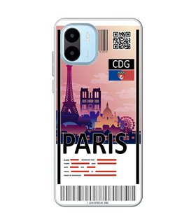 Funda para [ Xiaomi Redmi A1 ] Billete de Avión [ París ] de Silicona Flexible para Smartphone 