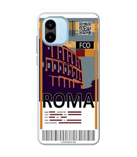 Funda para [ Xiaomi Redmi A1 ] Billete de Avión [ Roma ] de Silicona Flexible para Smartphone 