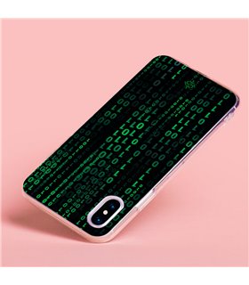 Funda para [ TCL 305i ] Cine Fantástico [ Números Binarios Matrix ] de Silicona Flexible para Smartphone