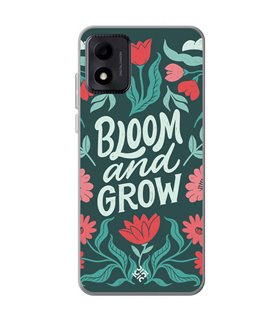 Funda para [ TCL 305i ] Dibujo Frases Guays [ Flores Bloom and Grow ] de Silicona Flexible para Smartphone