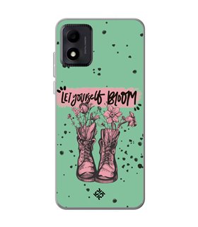 Funda para [ TCL 305i ] Dibujo Frases Guays [ Botas Let Yourself Bloom ] de Silicona Flexible para Smartphone