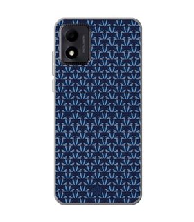 Funda para [ TCL 305i ] Dibujo Japones [ Patron Abstracto Loto Azul ] de Silicona Flexible para Smartphone