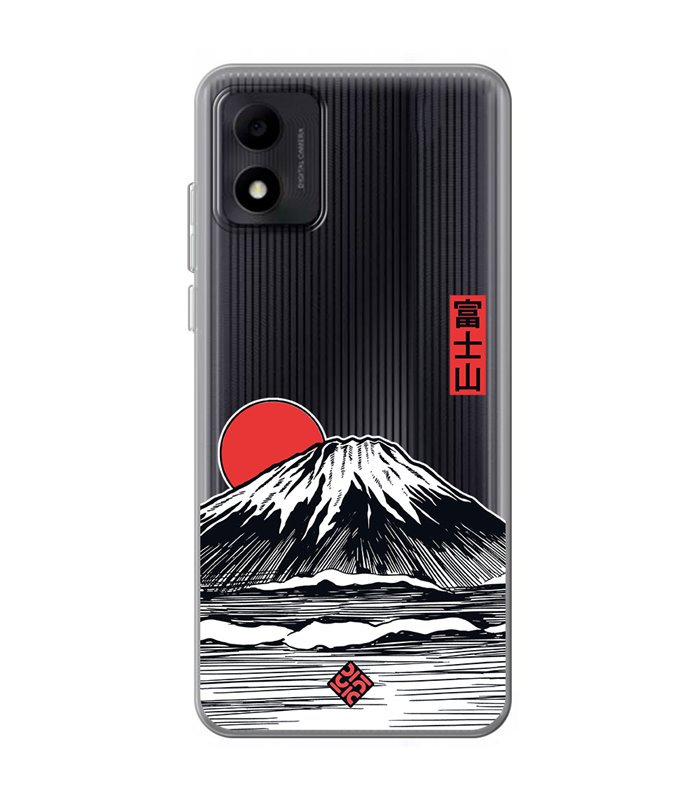 Funda para [ TCL 305i ] Dibujo Japones [ Monte Fuji ] de Silicona Flexible para Smartphone