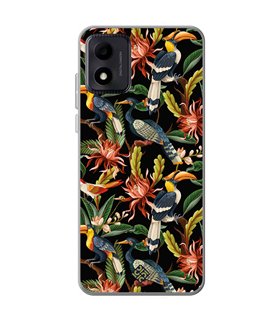 Funda para [ TCL 305i ] Dibujo Mascotas [ Estampado Aves y Hojas y Flores Tropicales ] de Silicona Flexible para Smartphone