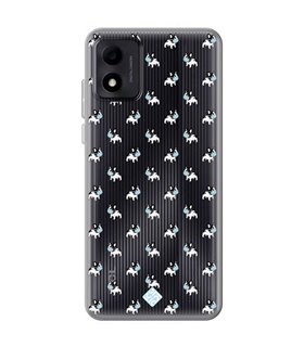 Funda para [ TCL 305i ] Dibujo Mascotas [ Bulldog Frances con Mascarilla ] de Silicona Flexible para Smartphone