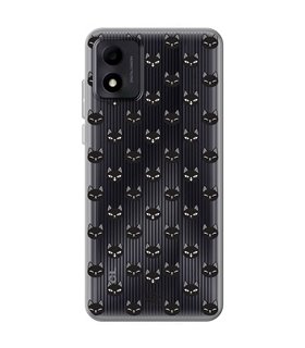 Funda para [ TCL 305i ] Dibujo Mascotas [ Gato Negro ] de Silicona Flexible para Smartphone