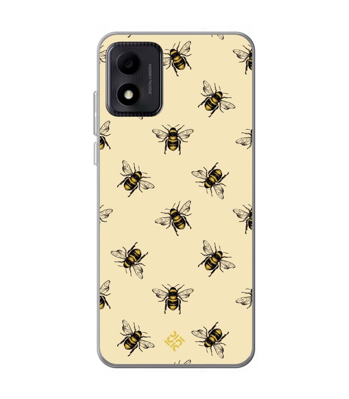 Funda para [ TCL 305i ] Dibujo Mascotas [ Abejas Ilustracion ] de Silicona Flexible para Smartphone