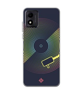 Funda para [ TCL 305i ] Diseño Música [ Dibujo Disco de Vinilo ] de Silicona Flexible para Smartphone