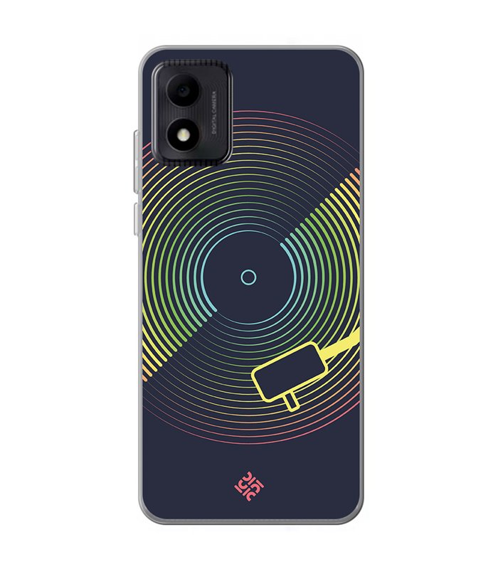 Funda para [ TCL 305i ] Diseño Música [ Dibujo Disco de Vinilo ] de Silicona Flexible para Smartphone