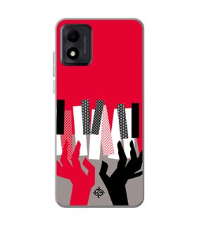 Funda para [ TCL 305i ] Diseño Música [ Tocando el Piano ] de Silicona Flexible para Smartphone