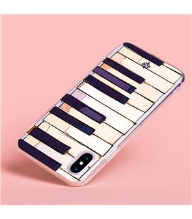 Funda para [ TCL 305i ] Diseño Música [ Teclas de Piano ] de Silicona Flexible para Smartphone