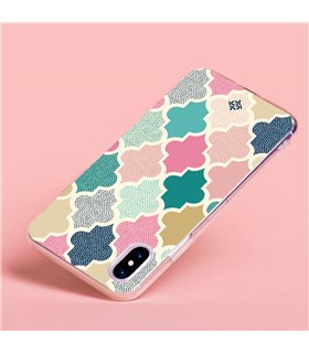 Funda para [ TCL 305i ] Dibujo Tendencias [ Diseño Azulejos de Colores ] de Silicona Flexible para Smartphone