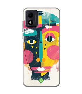 Funda para [ TCL 305i ] Dibujo Auténtico [ Ilustración de Arte de Pared Abstracción de Retrato Facial ] de Silicona Flexible