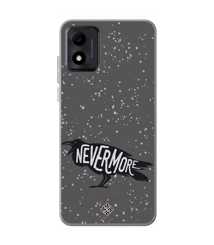 Funda para [ TCL 305i ] Dibujo Auténtico [ Cuervo Never More ] de Silicona Flexible para Smartphone