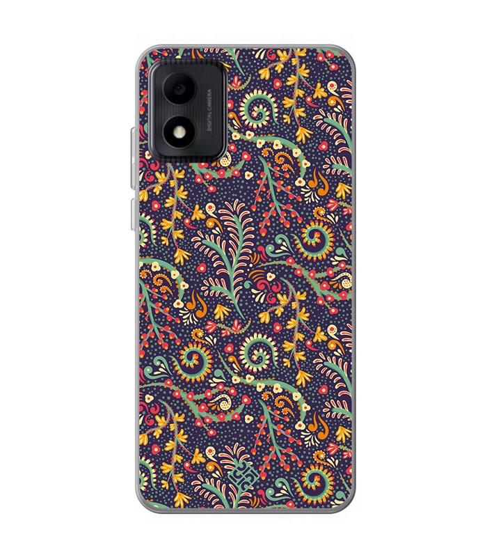 Funda para [ TCL 305i ] Dibujo Auténtico [ Patrón de Platas Abstractas ] de Silicona Flexible para Smartphone