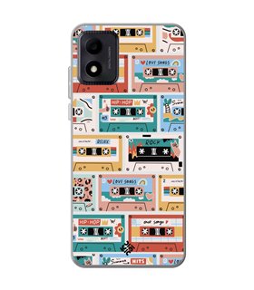 Funda para [ TCL 305i ] Dibujo Auténtico [ Cintas de Cassette ] de Silicona Flexible para Smartphone