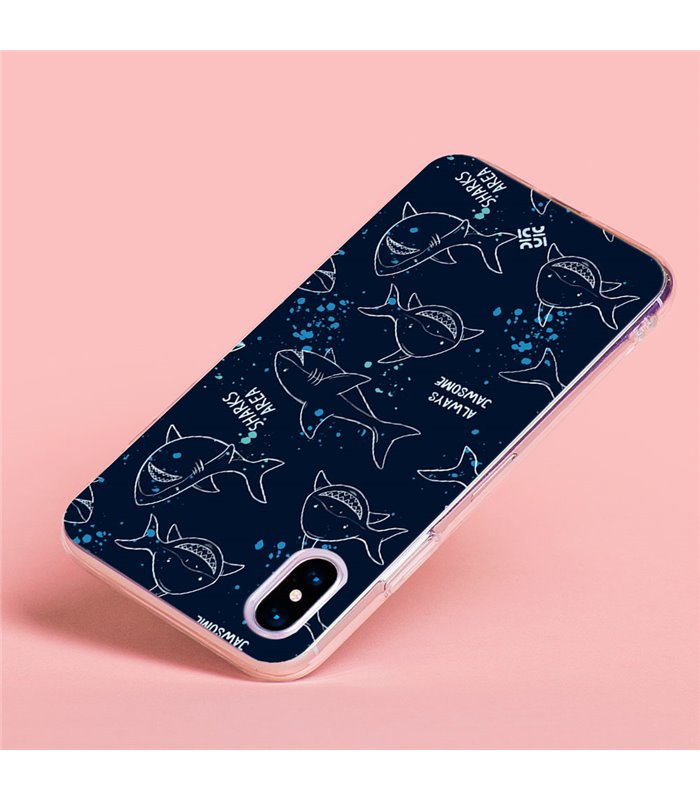 Funda para [ TCL 305i ] Dibujo Auténtico [ Sharks Area ] de Silicona Flexible para Smartphone