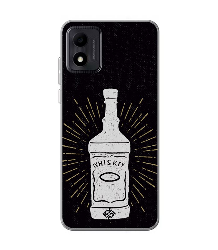 Funda para [ TCL 305i ] Dibujo Auténtico [ Whiskey ] de Silicona Flexible para Smartphone