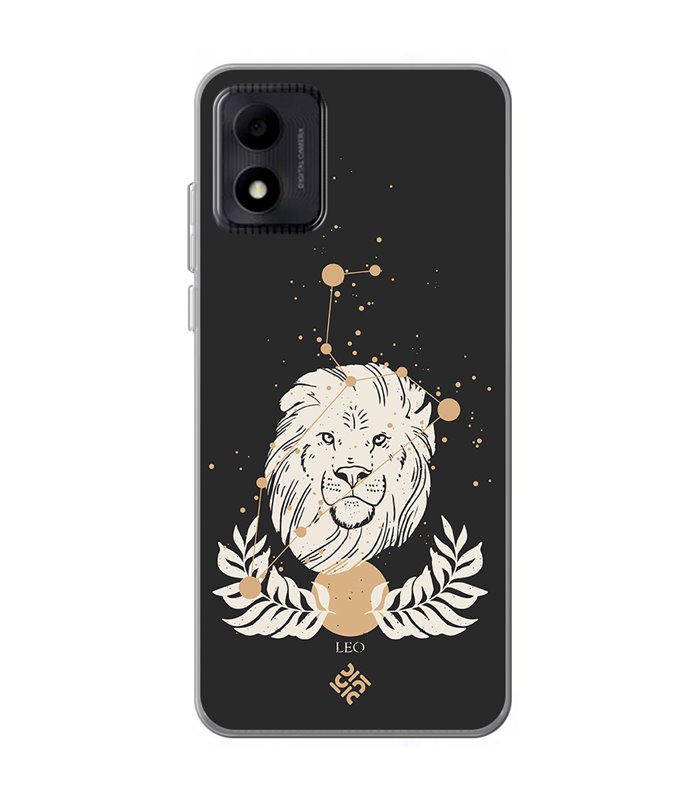 Funda para [ TCL 305i ] Dibujo Zodiaco [ Signo Zodiacal - Leo ] de Silicona Flexible para Smartphone