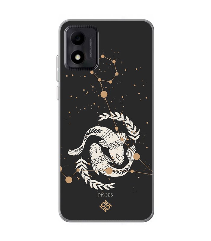 Funda para [ TCL 305i ] Dibujo Zodiaco [ Signo zodiacal - Picis ] de Silicona Flexible para Smartphone