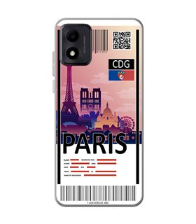 Funda para [ TCL 305i ] Billete de Avión [ París ] de Silicona Flexible para Smartphone