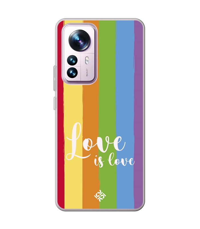 Funda para [ Xiaomi 12T - 12T Pro ] Dibujo Auténtico [ Love is Love - Arcoiris ] de Silicona Flexible