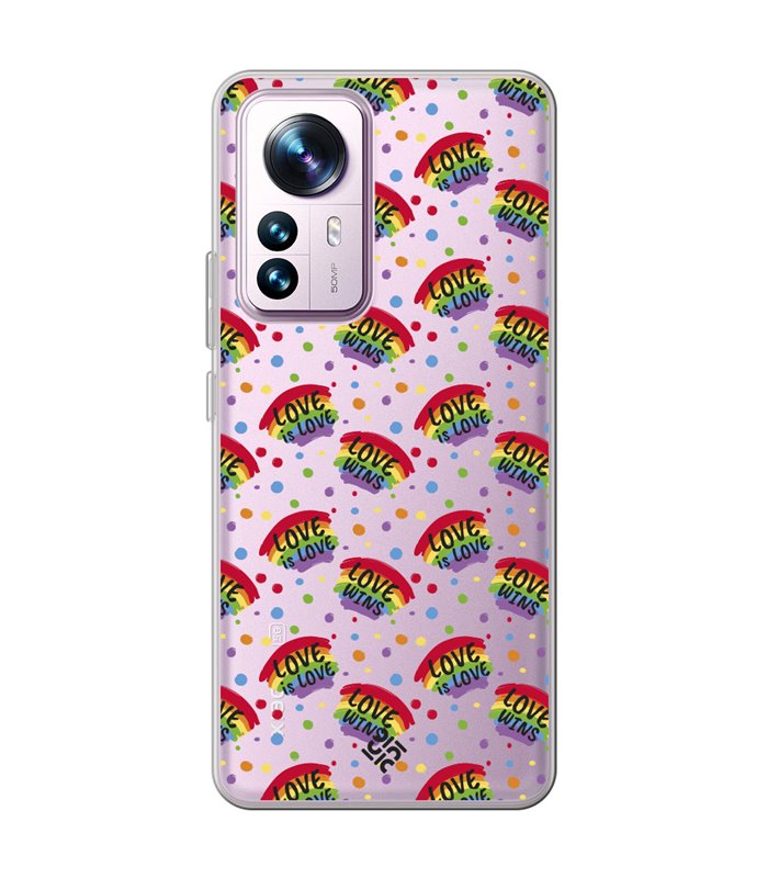 Funda para [ Xiaomi 12T - 12T Pro ] Dibujo Auténtico [ Arcoiris - Love Wins ] de Silicona Flexible para Smartphone