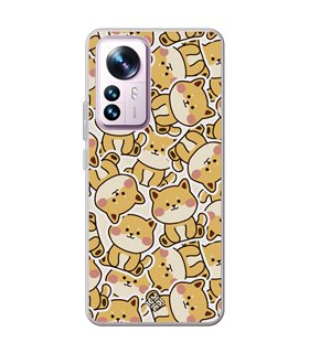 Funda para [ Xiaomi 12T - 12T Pro ] Dibujo Cute [ Pegatinas Perrito Shiba ] de Silicona Flexible para Smartphone