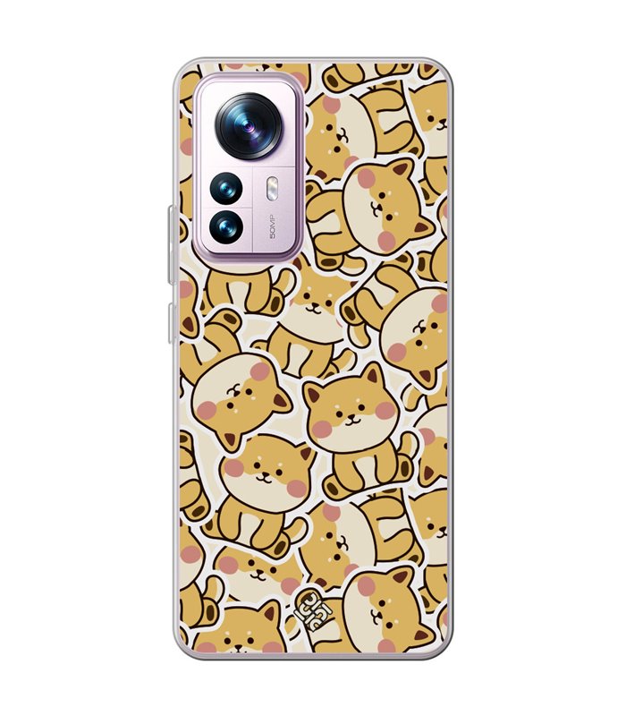 Funda para [ Xiaomi 12T - 12T Pro ] Dibujo Cute [ Pegatinas Perrito Shiba ] de Silicona Flexible para Smartphone