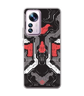 Funda para [ Xiaomi 12T - 12T Pro ] Dibujo Gamers [ Cyberpunk Rojo y Grises ] de Silicona Flexible para Smartphone