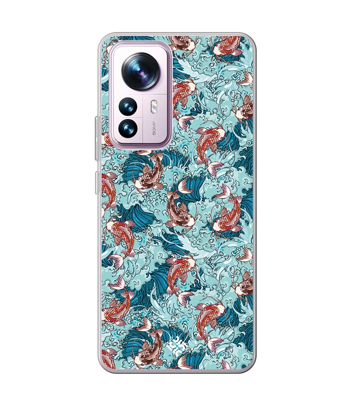 Funda para [ Xiaomi 12T - 12T Pro ] Dibujo Japones [ Peces Koi ] de Silicona Flexible para Smartphone 