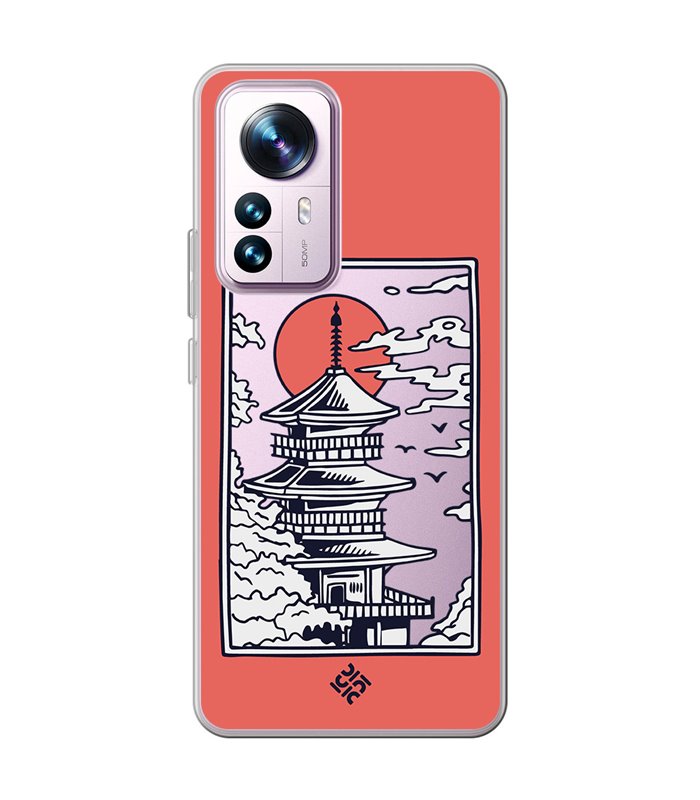 Funda para [ Xiaomi 12T - 12T Pro ] Dibujo Japones [ Pagoda con Fondo Transparente Japonesa ] de Silicona Flexible