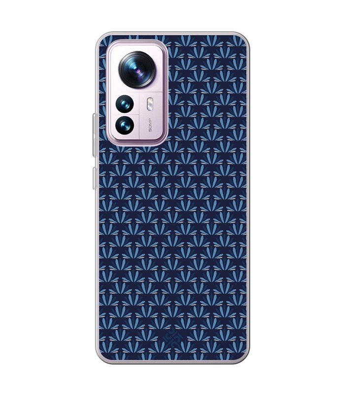 Funda para [ Xiaomi 12T - 12T Pro ] Dibujo Japones [ Patron Abstracto Loto Azul ] de Silicona Flexible 