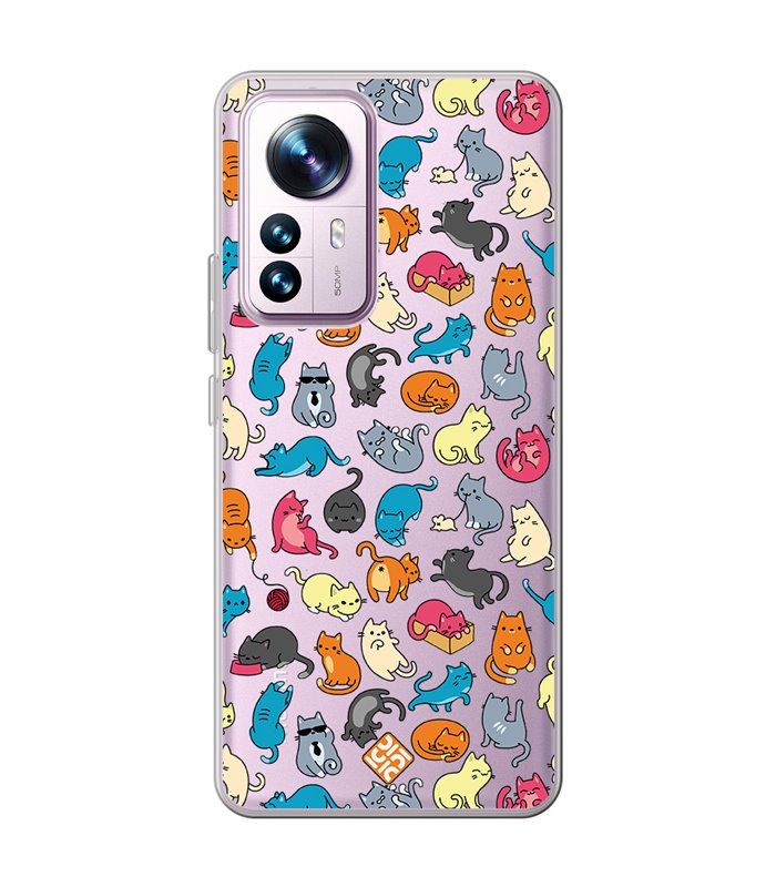 Funda para [ Xiaomi 12T - 12T Pro ] Dibujo Mascotas [ Gatos de Varios Colores ] de Silicona Flexible